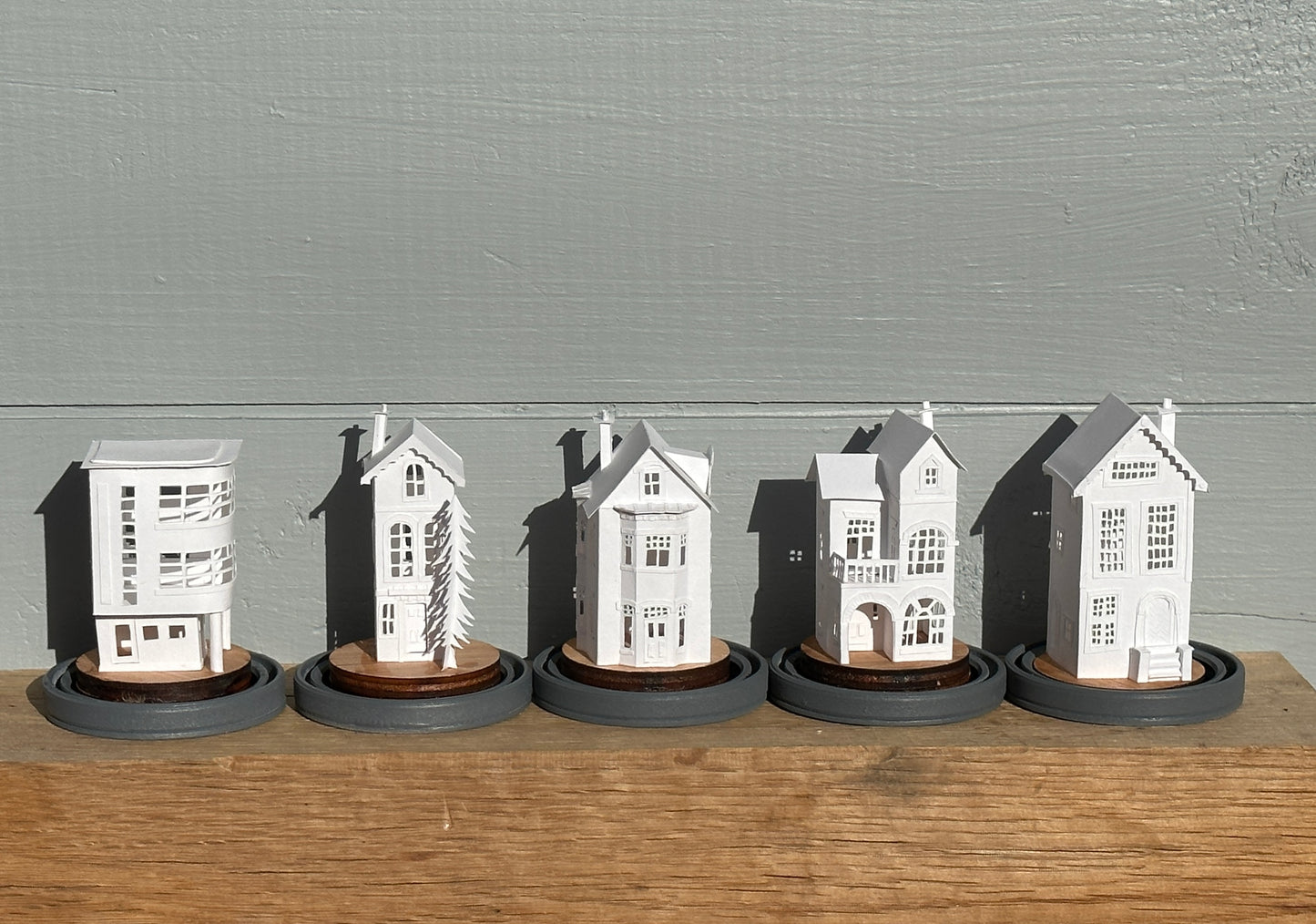 5 handmade paper houses