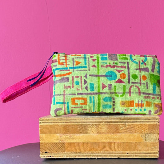 Geometric on Green Pencil Case