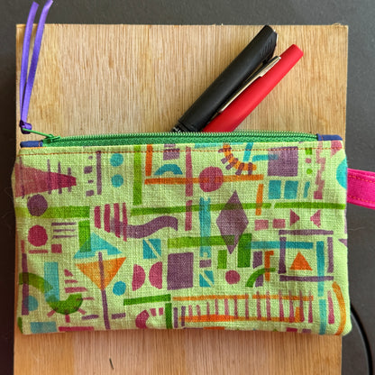 Geometric on Green Pencil Case