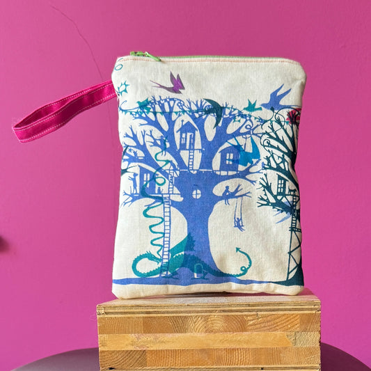 Tall Dragon Tree Blue Purse