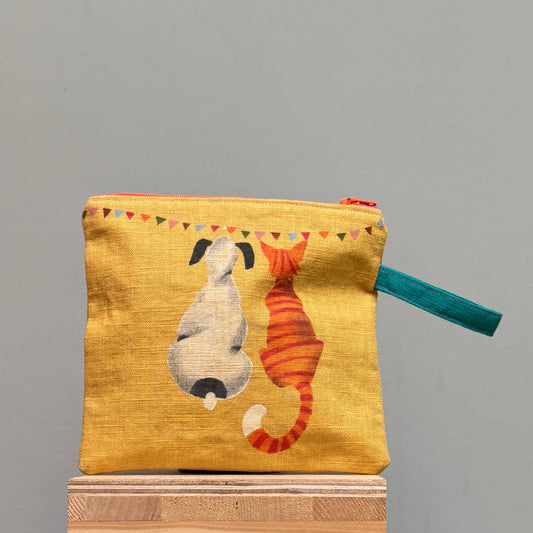 Doris and Stripes  watching the Bunting Purse on Yellow I