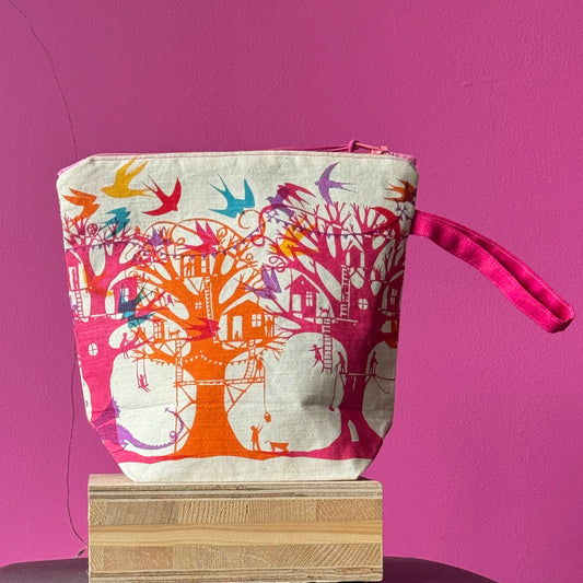 Pink and Orange Dragon Tree Bag with Boxed Base
