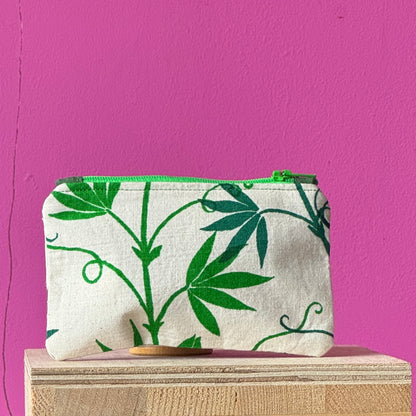 Small Green Passion Flower Purse