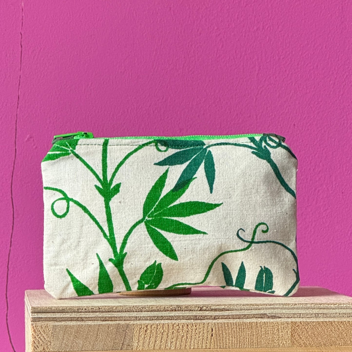 Small Green Passion Flower Purse