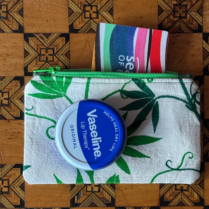 Small Green Passion Flower Purse