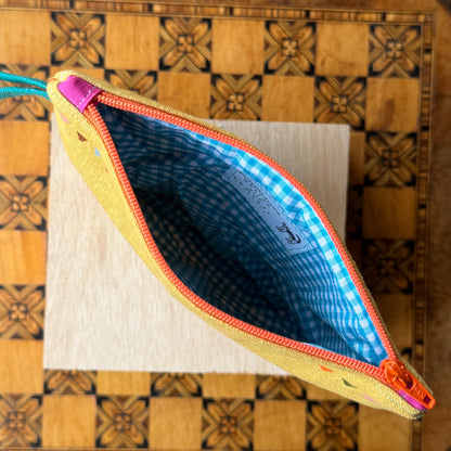 Doris and Stripes  watching the Bunting Purse on Yellow I