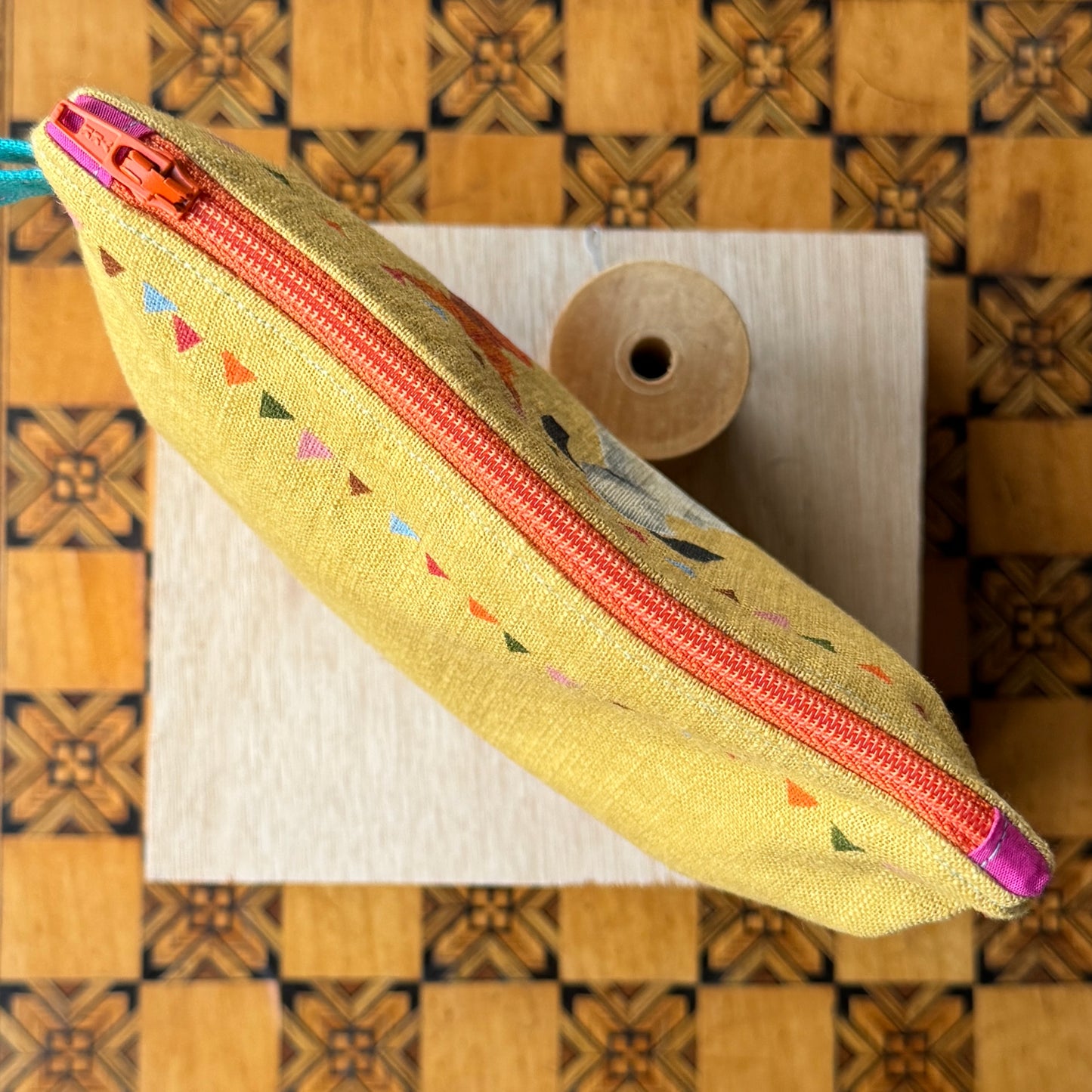 Doris and Stripes  watching the Bunting Purse on Yellow I