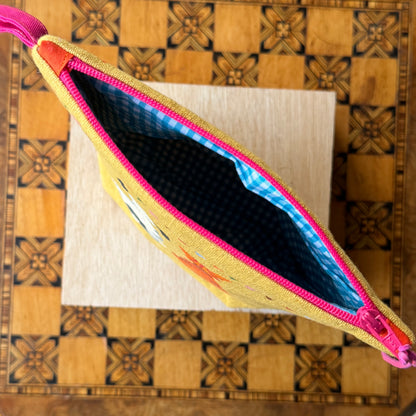 Doris and Stripes watch the Bunting with Boxed Base  on Yellow III