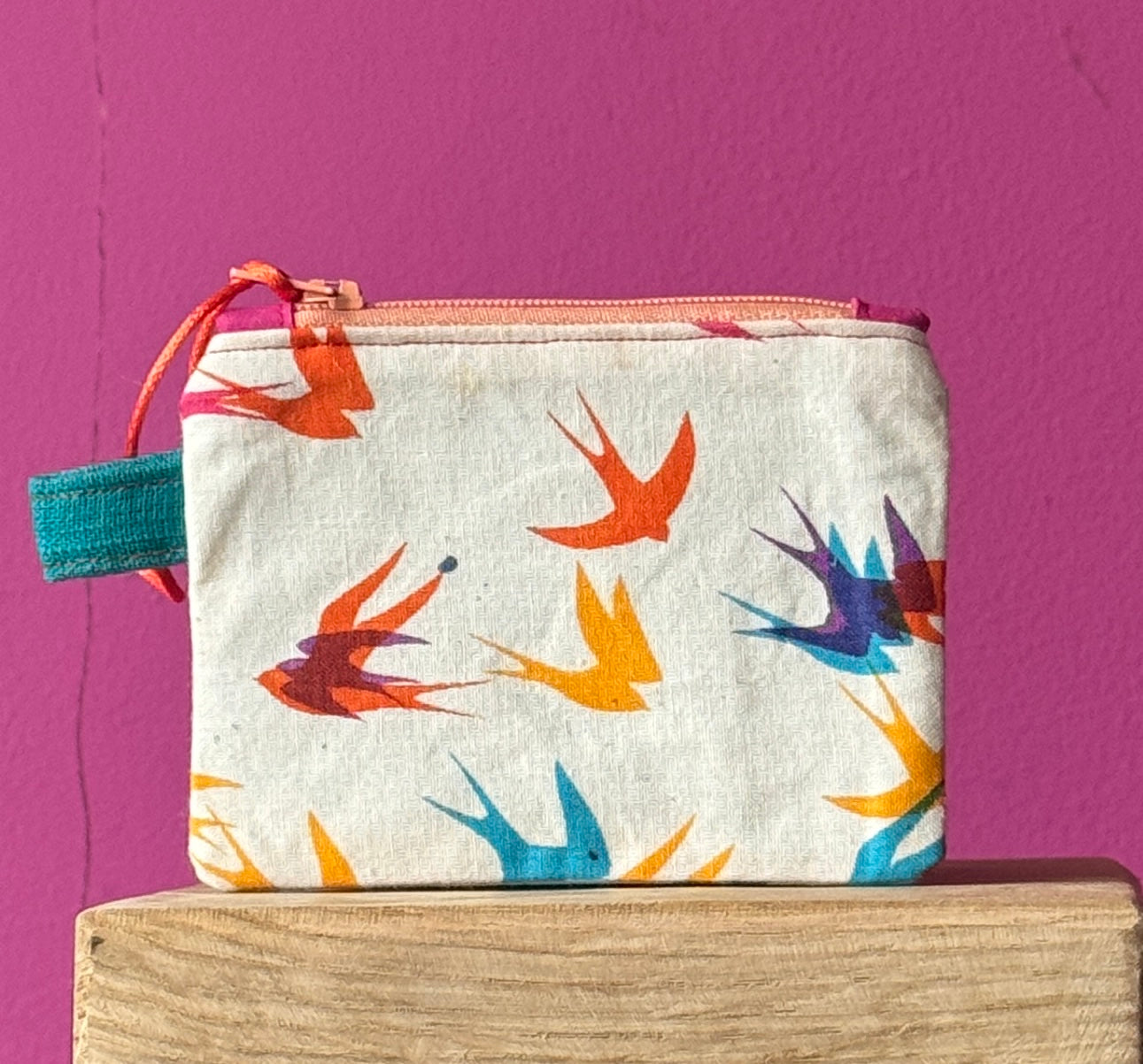 Swallows small Purse (Turquoise Tab)