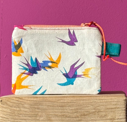 Swallows small Purse (Turquoise Tab)