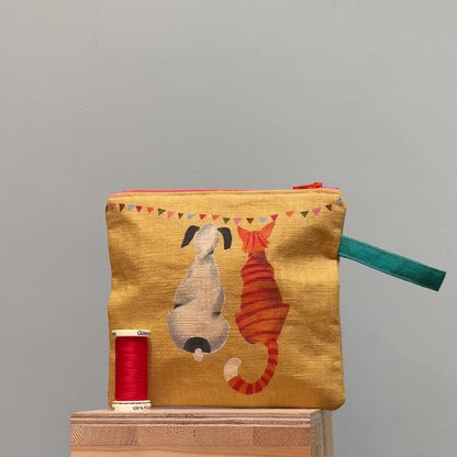 Doris and Stripes  watching the Bunting Purse on Yellow I