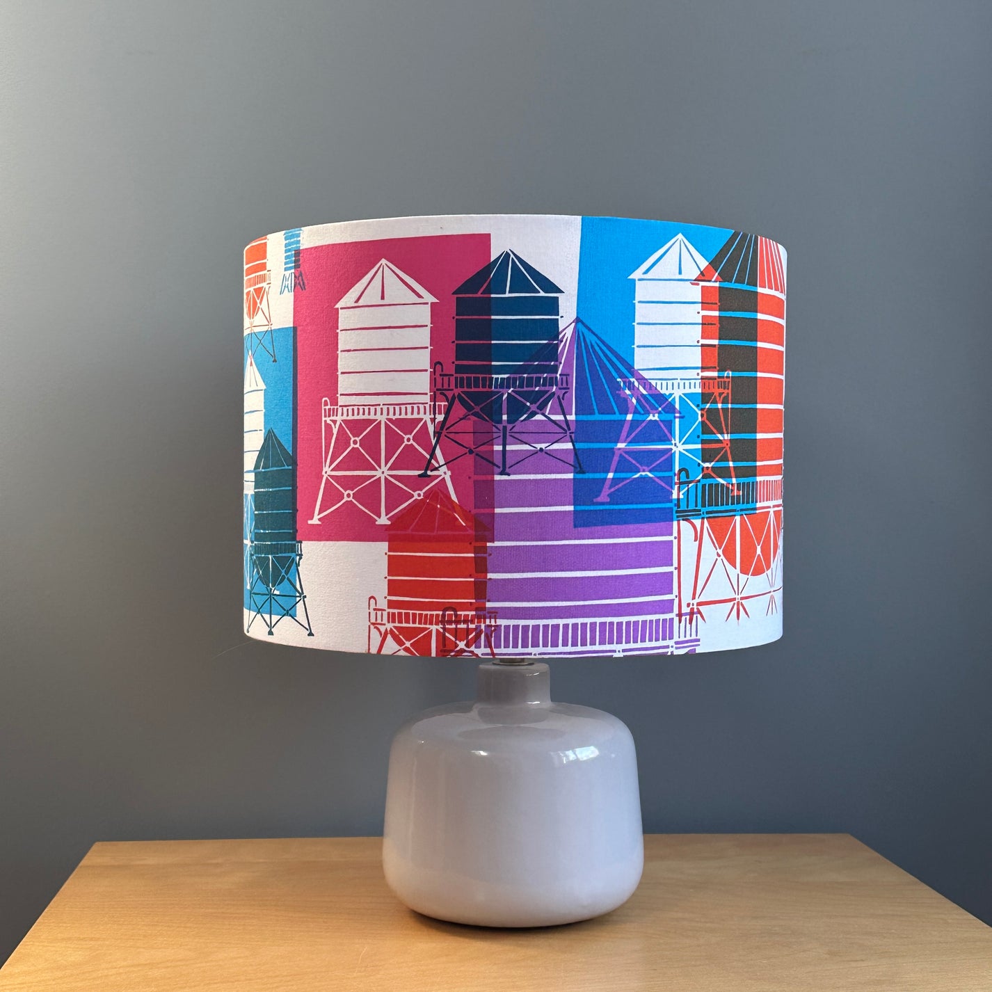 30cm Water Tower Lampshade with a variety of different water towers in